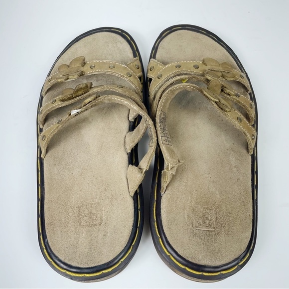 Dr Martens Butterfly Leather Strap Sandals Slip On Slides - Picture 5 of 9